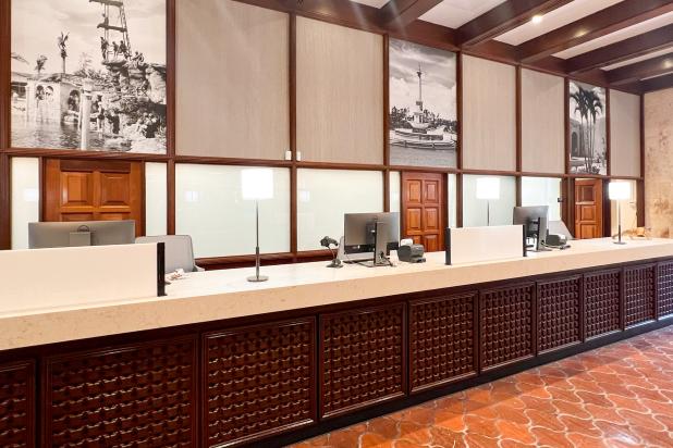 renovated library checkout desk