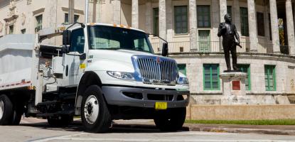 Trash Truck outside city hall
