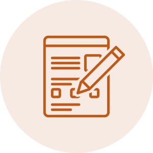 orange outline of a pencil filling in a document